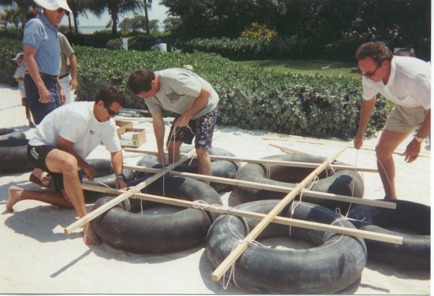 Materials include: inner tubes, wood, PVC, connectors and more. As few 